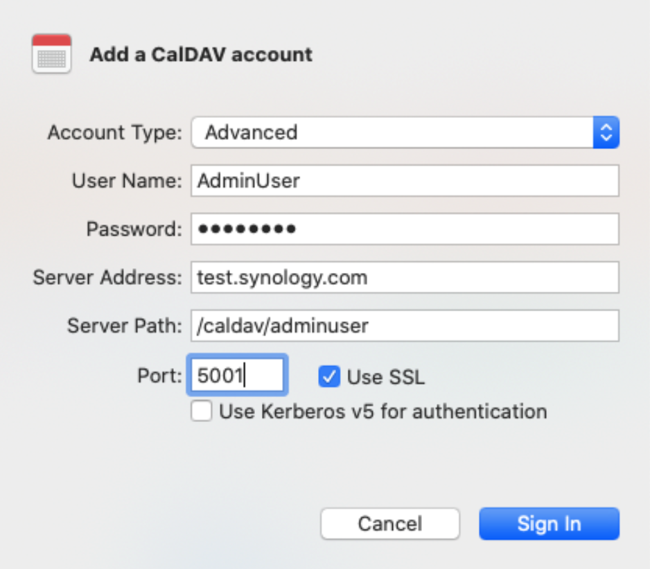 caldav synchronizer and mac mail server