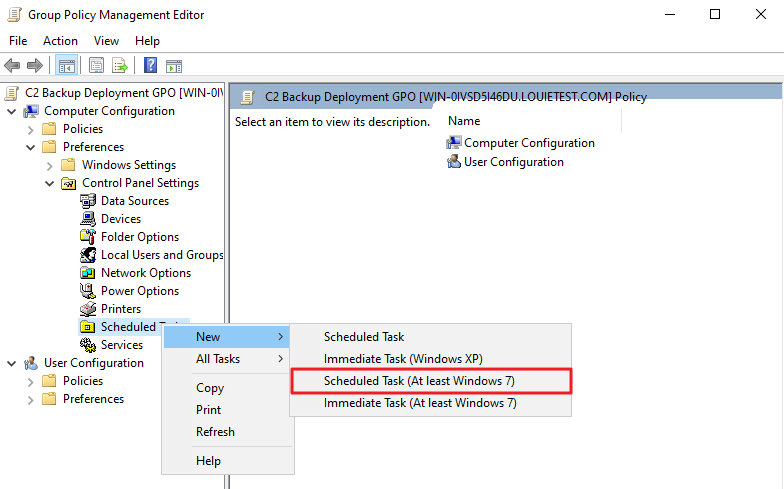 How can I mass deploy the C2 Backup agent using a Group Policy Object ...