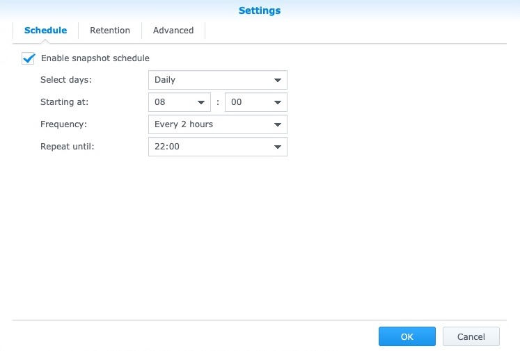 What is the advanced retention rule in Snapshot Replication? Synology