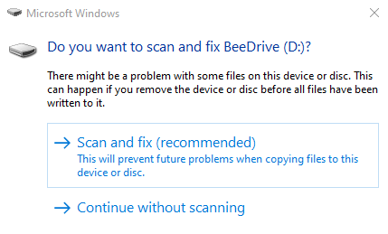 Scan Abee How to scan and repair my BeeDrive? - Synology Knowledge Center