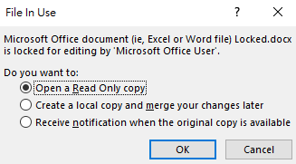 what makes microsoft word locked for editing