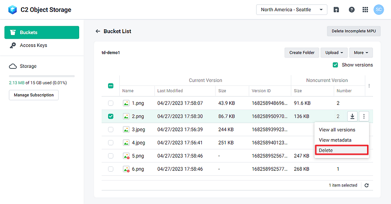 Use versioning in C2 Object Storage - Synology Knowledge Center