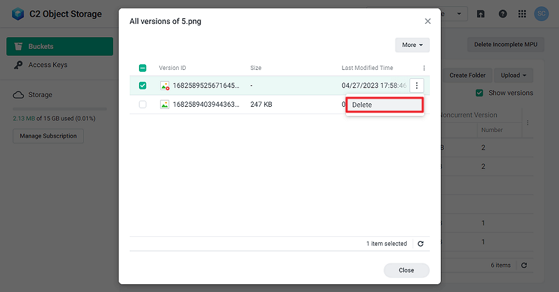 Usar control de versiones en C2 Object Storage - Synology Centro de ...