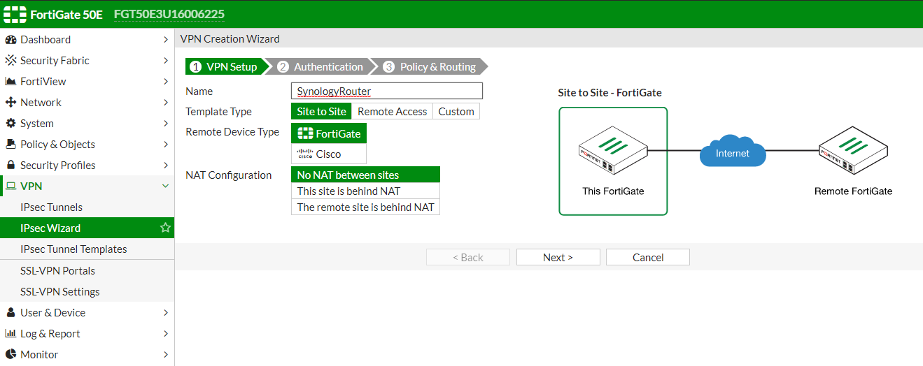 How Do I Set Up Site to Site VPN Between A Synology Router And 